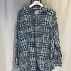 Columbia Men's Blue‎ and White Plaid Shirt